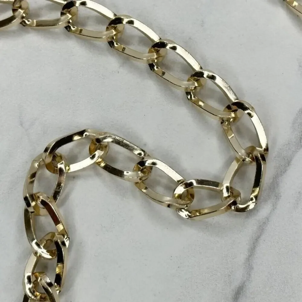 Gold Tone Y2K Chain Link Festival Statement Belt Extra Small/Small (XS/S) ✨